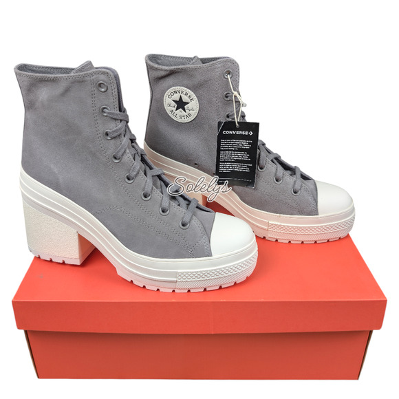 Converse Chuck 70 De Luxe Heel Platform Sharkskin Suede Sneaker Boot M10 W12 NEW - Picture 5 of 8